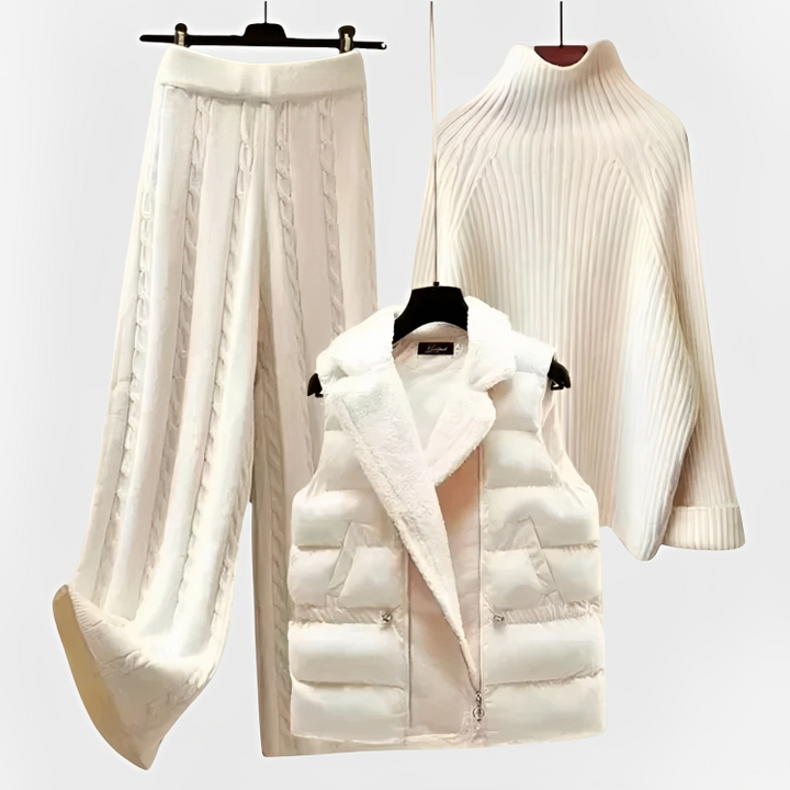 Plamena™ - Удобен и уютен плетен комплект от три части