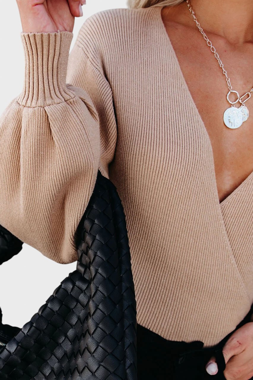 Galina™ - Пуловер с оребрена плетка