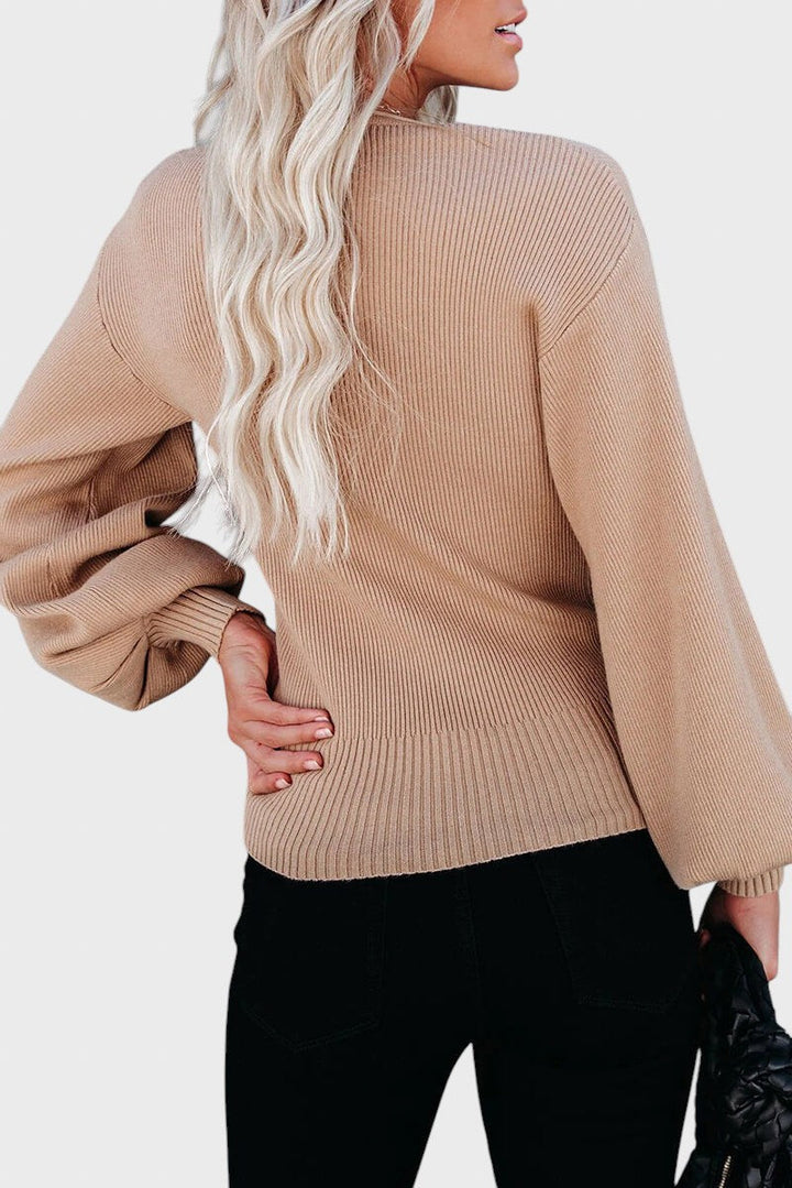 Galina™ - Пуловер с оребрена плетка