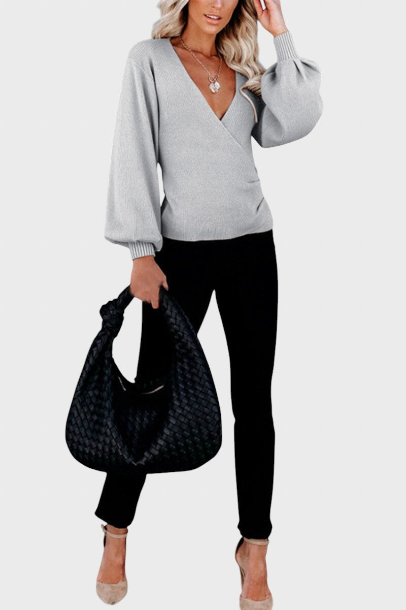 Galina™ - Пуловер с оребрена плетка