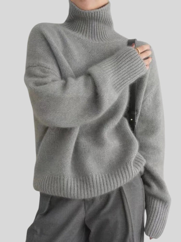 Milena™ - Кашмирен пуловер с висока яка