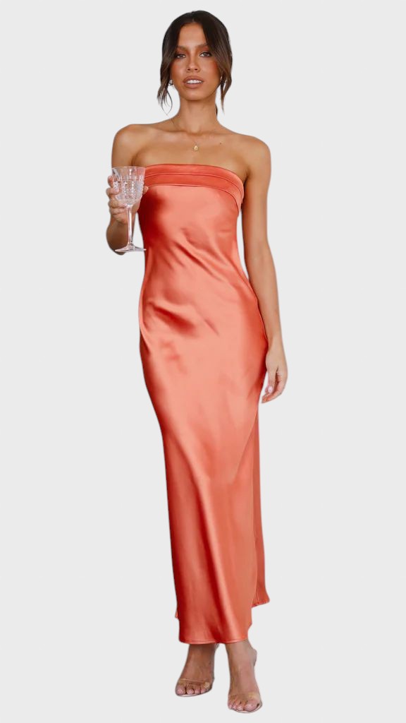 Ivomira™ - Дълга сатенена рокля