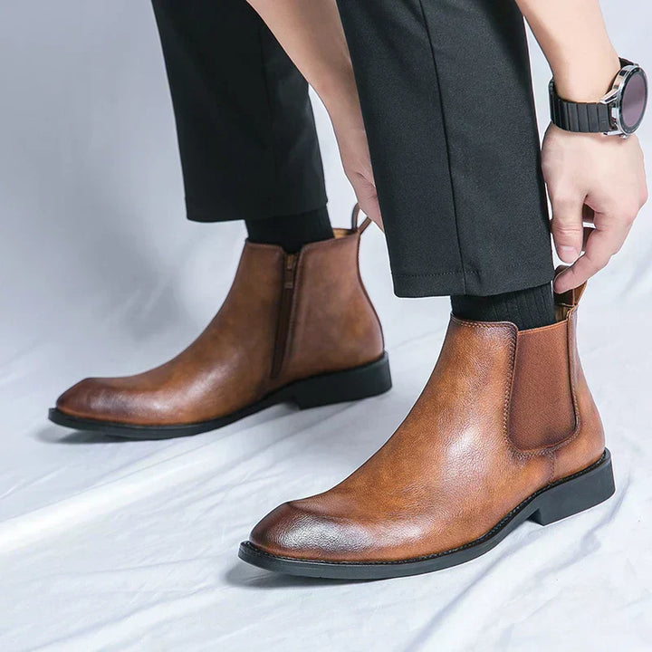 Cooper | Zippered Orthopedic Leather Chelsea Boots