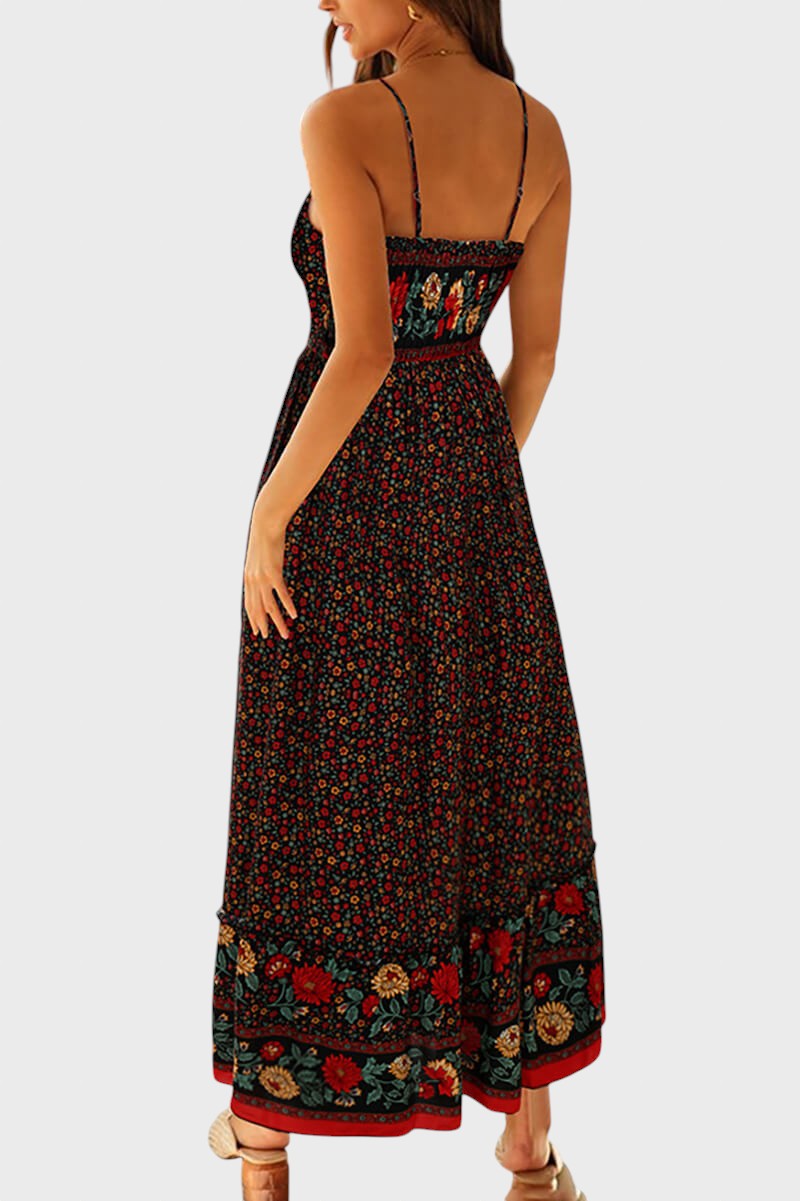 Kiriaki™ - Макси рокля на цветя с тънки презрамки