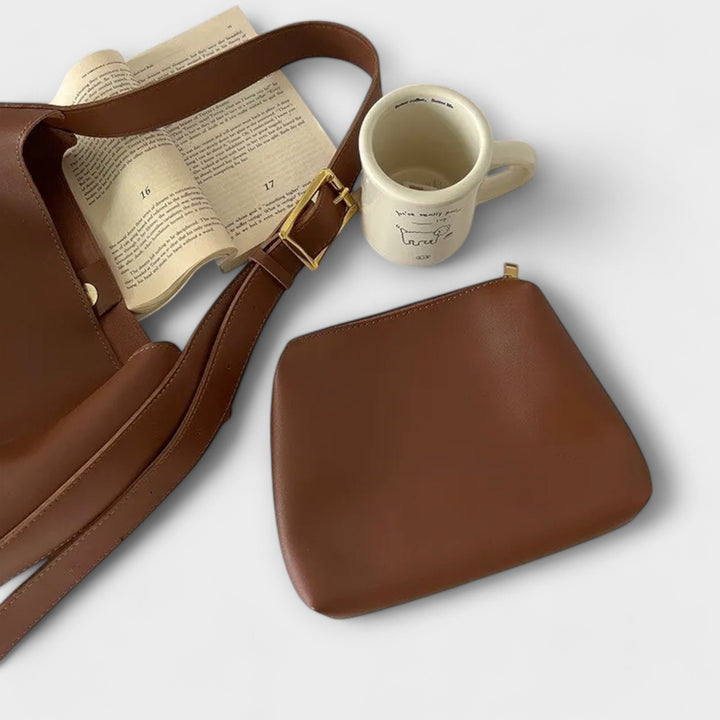 Krasimira™ - Чанта за рамо Hobo от гладка кожа