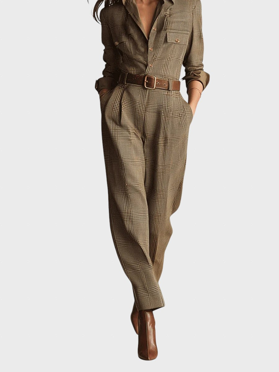 Zorka™ - Елегантен текстуриран гащеризон от туид