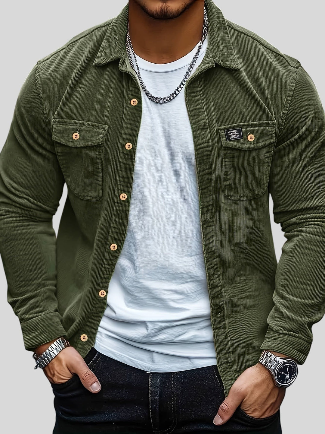 Atanas™ - Ежедневна кадифена риза с копчета