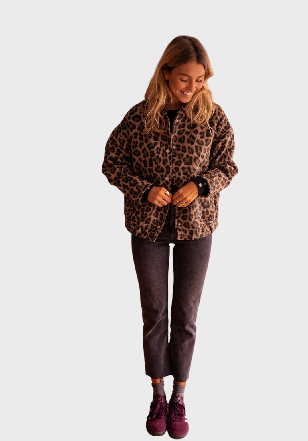 Malinka™ - Модерно палто с леопардов принт