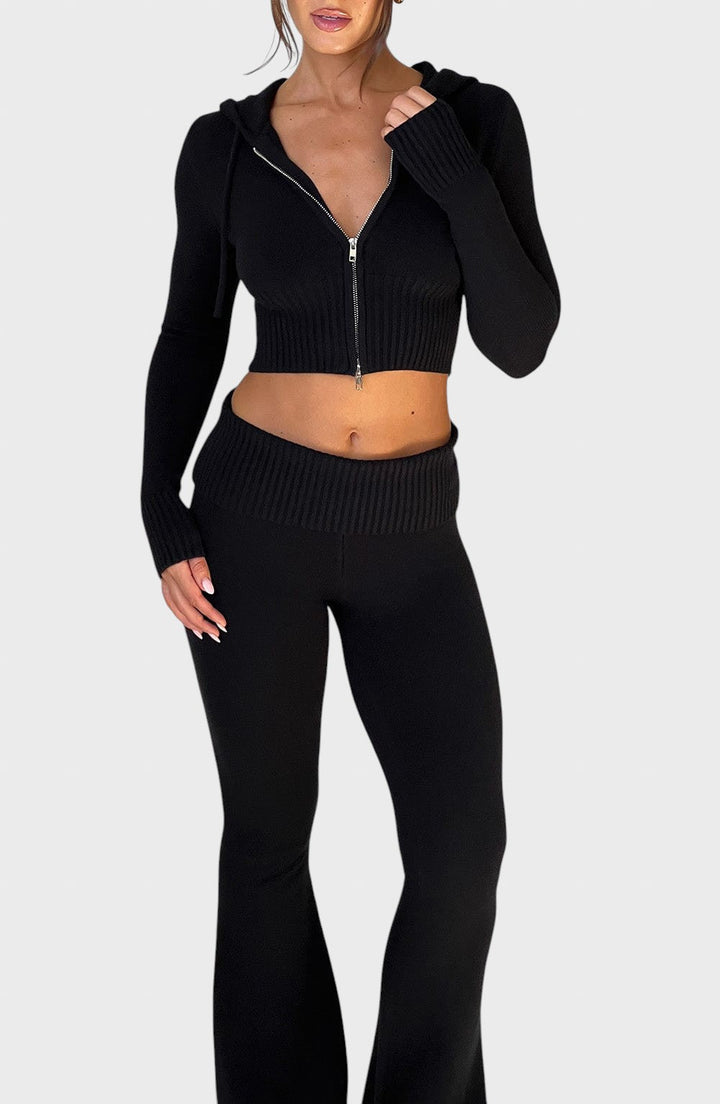 Avgustina™ - Комплект от две части с ребрена плетка